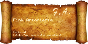 Fink Antonietta névjegykártya